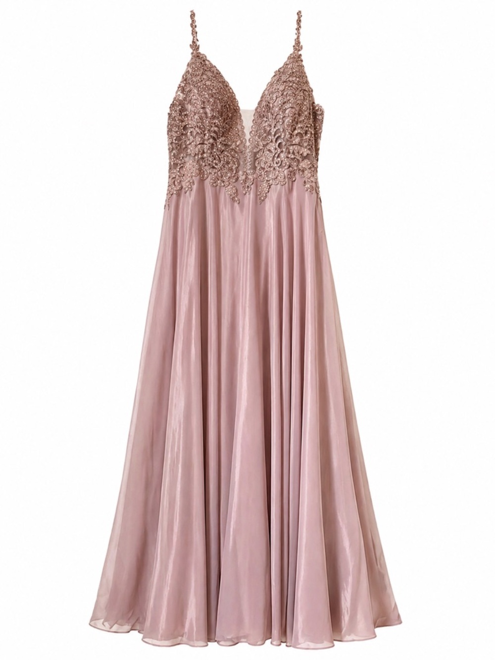 Fiesta Fashion Blush Pink Beaded Lace XXL Formal Evening Prom Dress